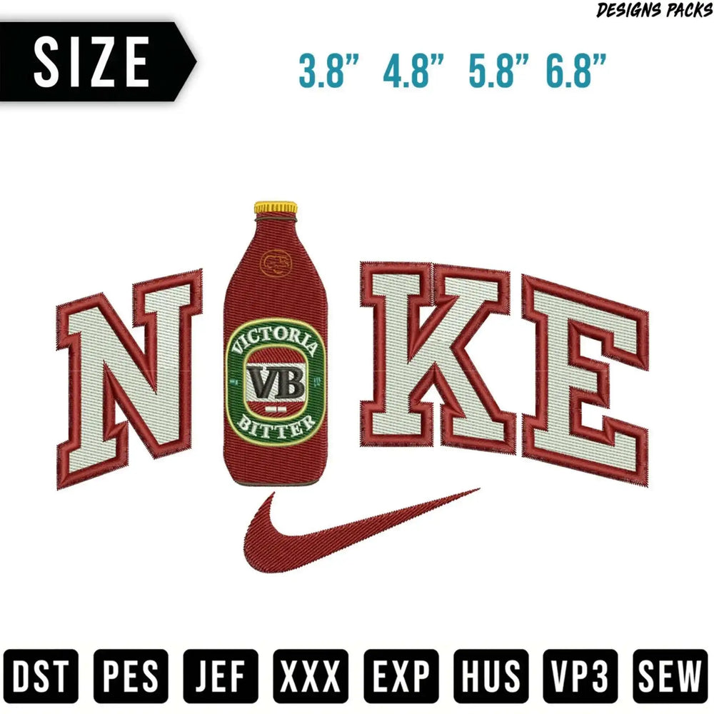 Embroidered Nike logo with Victoria Bitter branding and size options.