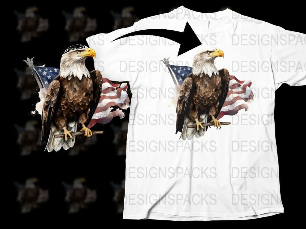 Patriotic Bald Eagle and American Flag Graphic T-Shirt, Unisex Independence Day Tee, USA Flag Shirt