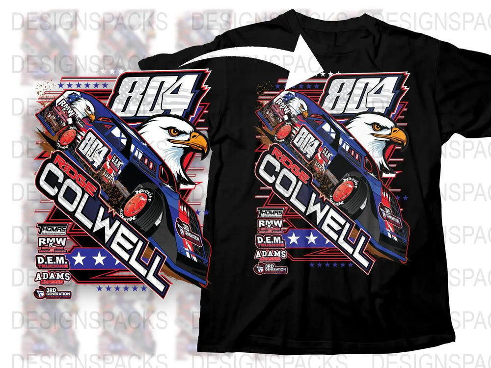 Vintage Racing T-Shirt, RPM Colwell Eagle Graphics, Patriotic Speedway Tee, Checkered Flag Shirt, Motorsport Apparel