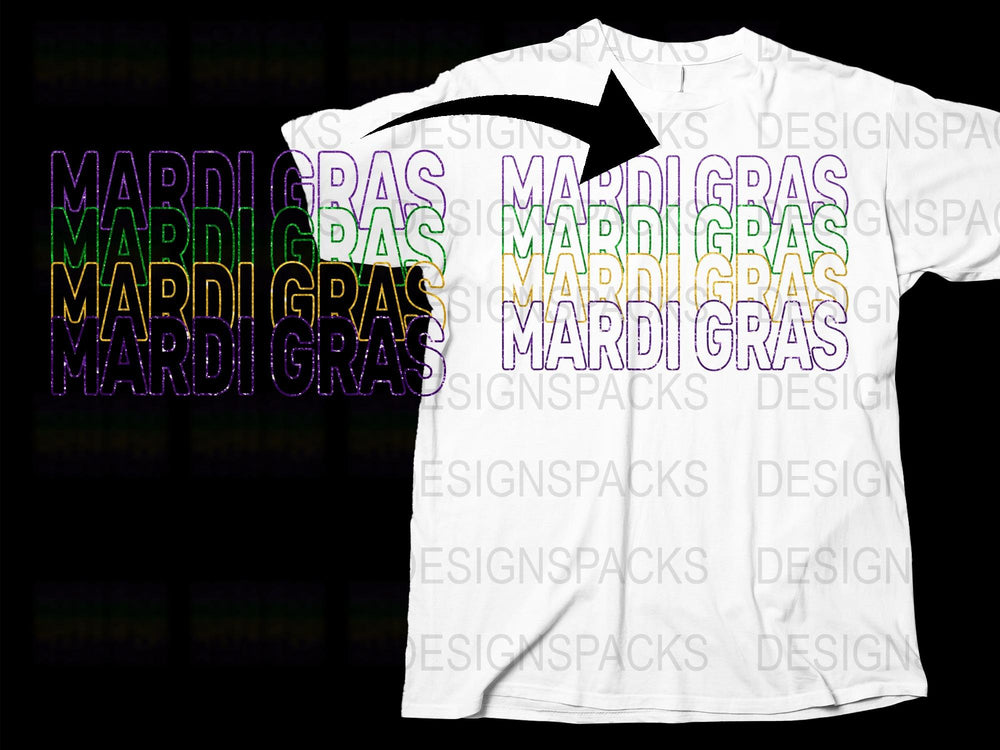 Mardi Gras T-Shirt, Colorful Text Design, Carnival Celebration Shirt, Unisex Party Tee
