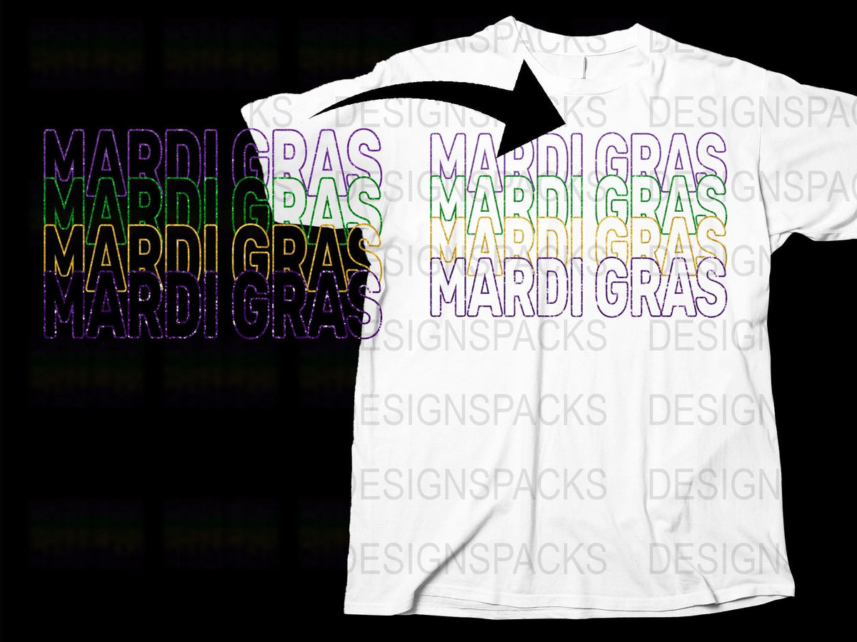 Mardi Gras T-Shirt, Colorful Text Design, Carnival Celebration Shirt, Unisex Party Tee