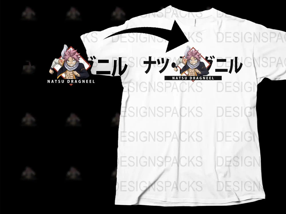 Anime Inspired Natsu Dragneel Print T-Shirt, Unisex Manga Graphic Tee, Casual Streetwear, Fan Merchandise