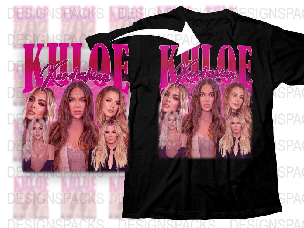 Khloe Kardashian Inspired Graphic T-Shirt, Celebrity Fashion Tee, Multiple Poses Design, Trendy Pop Culture Apparel