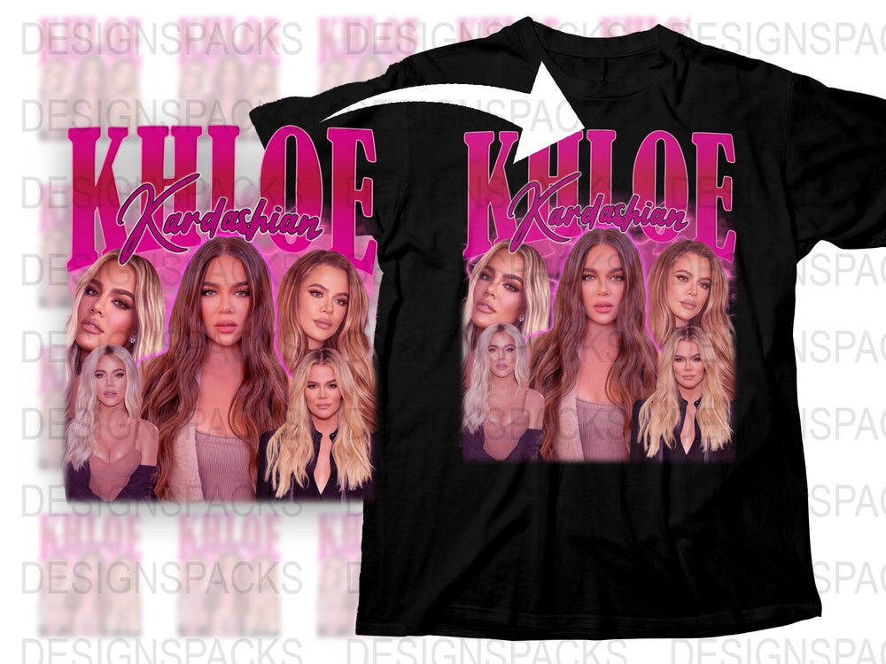 Khloe Kardashian Inspired Graphic T-Shirt, Celebrity Fashion Tee, Multiple Poses Design, Trendy Pop Culture Apparel