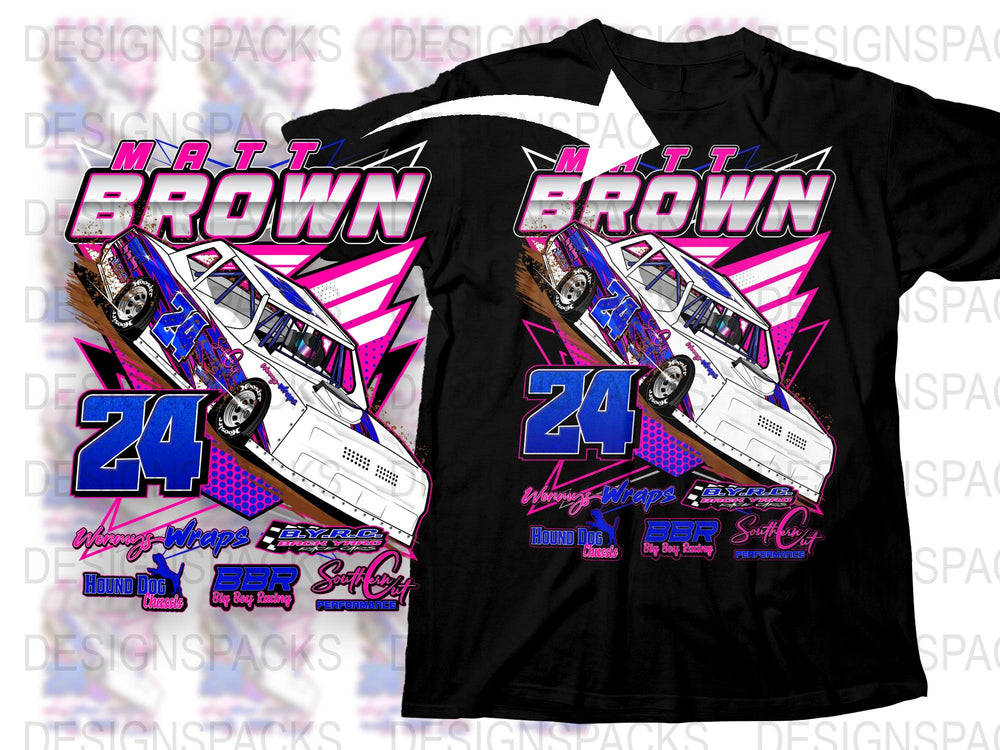 Vintage Matt Brown Racing T-Shirt, Dirt Track Sprint Car Tee, Graphic Print Shirt, Motorsport Apparel, Collector Item, Size L