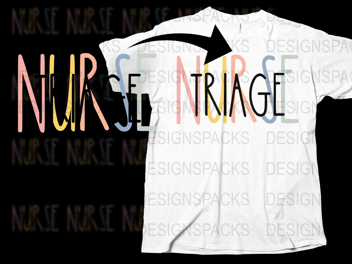 Nurse Triage T-Shirt, Colorful Text Design, Healthcare Worker Gift, Casual Wear, Unisex Fashion