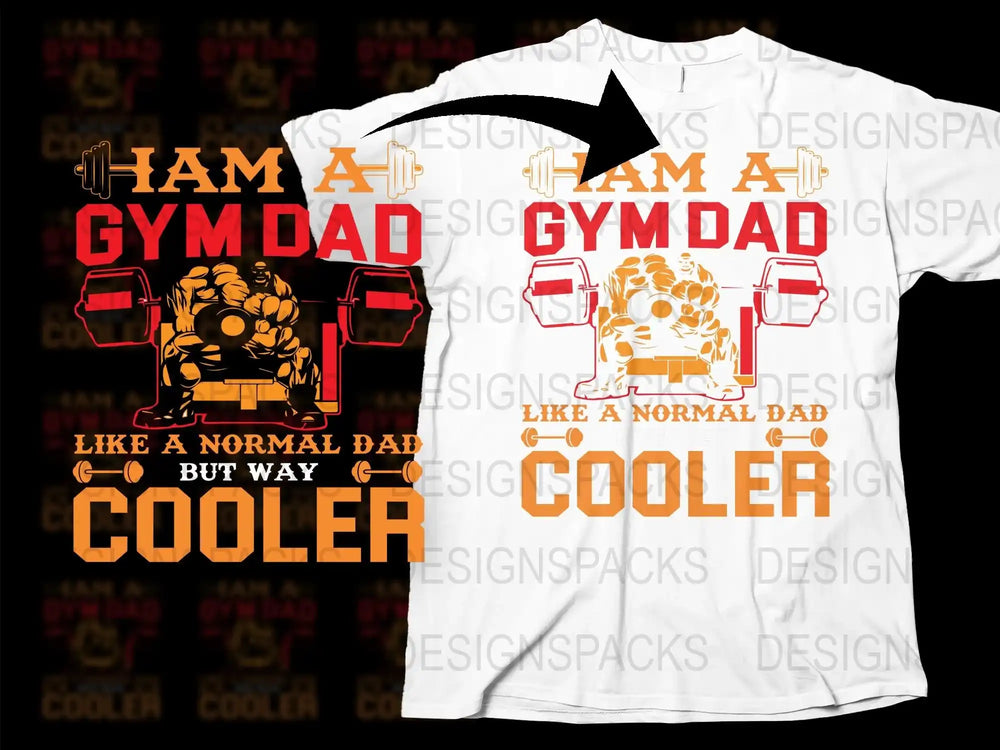 Gym Dad T-Shirt, Funny Fitness Father Gift, Cool Dad Lion Graphic Tee, Workout Enthusiast Casual Wear