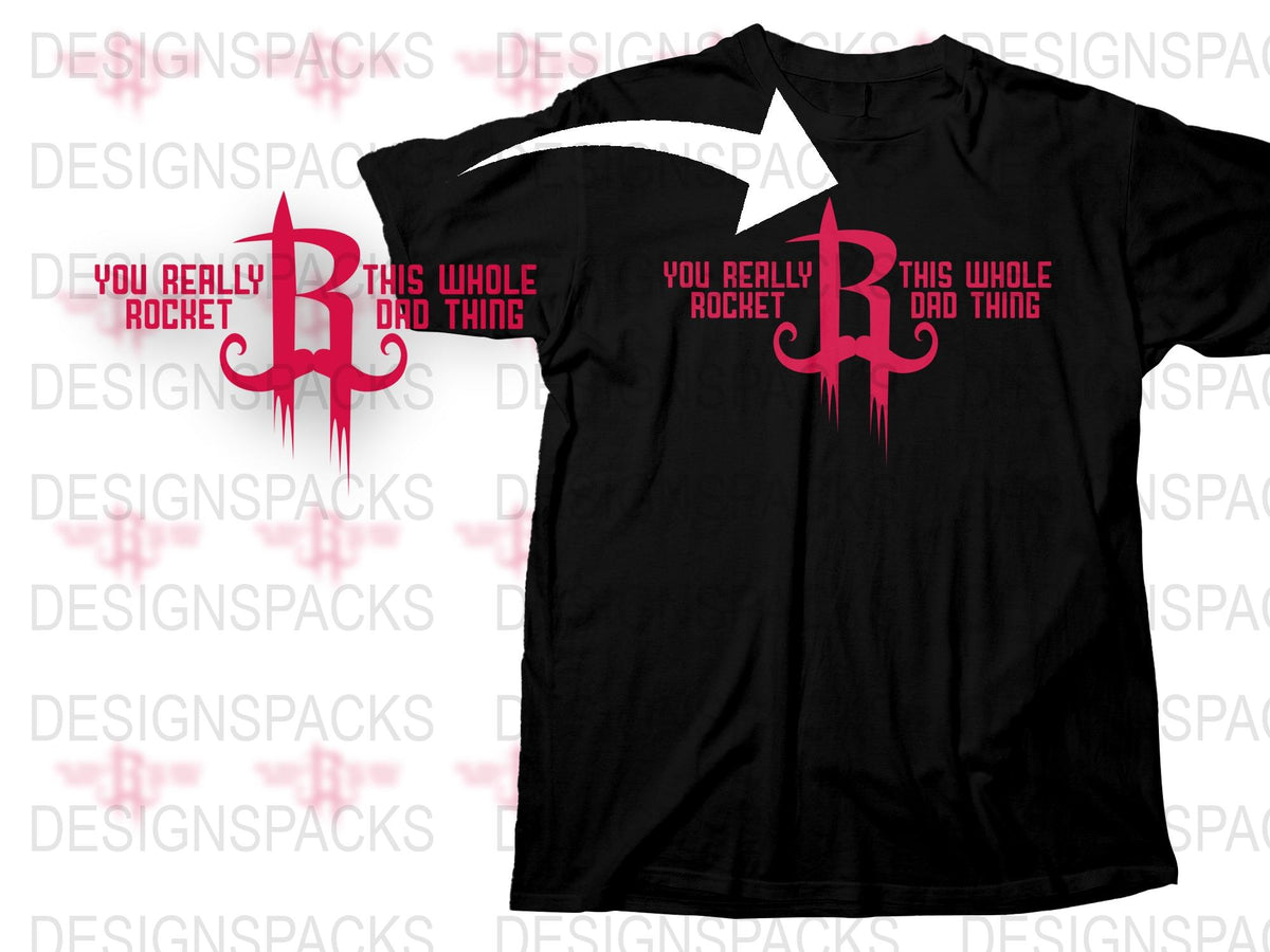 Funny Dad T-Shirt, You Really Rock This Dad Thing, Cool Father's Day Gift, Black Tee with Red Design.