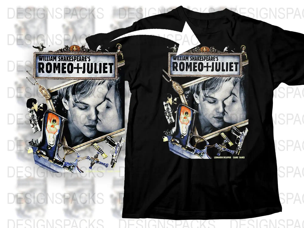 William Shakespeare Romeo and Juliet Graphic T-Shirt, Vintage Play Poster Design, Literary Gift, Classic Book Tee, Unisex