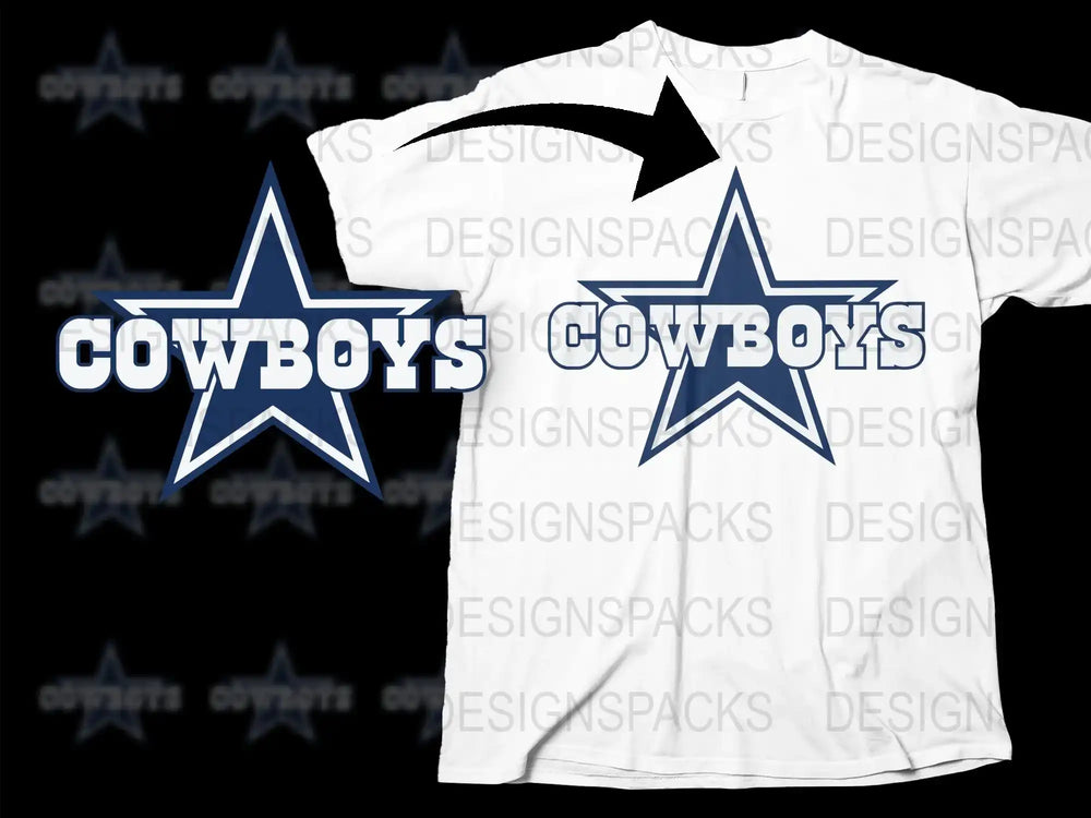 Dallas Cowboys Inspired T-Shirt, Star Logo Graphic Tee, Football Fan Apparel, Unisex White Shirt