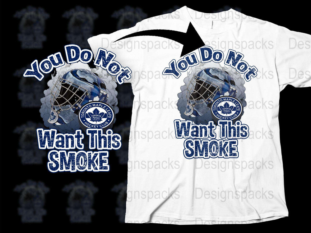 Hockey Goalie Graphic T-Shirt 'You Do Not Want This Smoke' Sports Fan Apparel