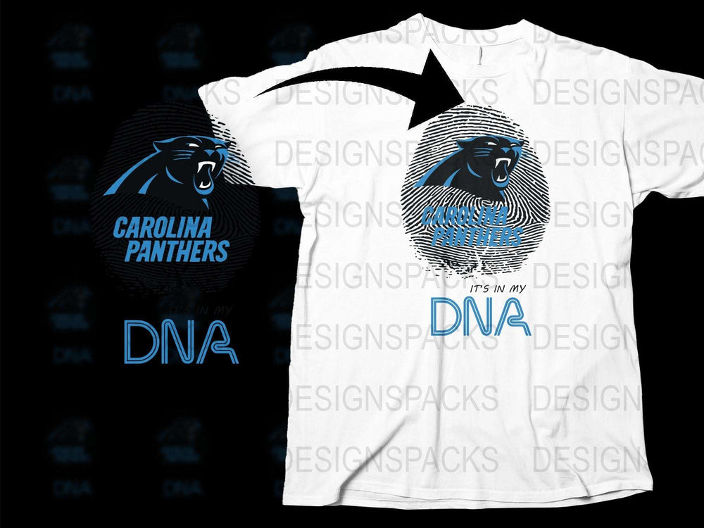 Carolina Panthers DNA T-Shirt, Football Fan Graphic Tee, Sports Team White Shirt