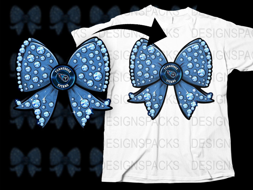 Blue Butterfly Bow Tie T-Shirt, Crystal Embellished Design, Unique Fashion Tee, Gift for Her