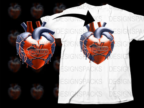 Cleveland Cavaliers Heart Design T-Shirt, Basketball Team Fan Merch, Unisex Graphic Tee