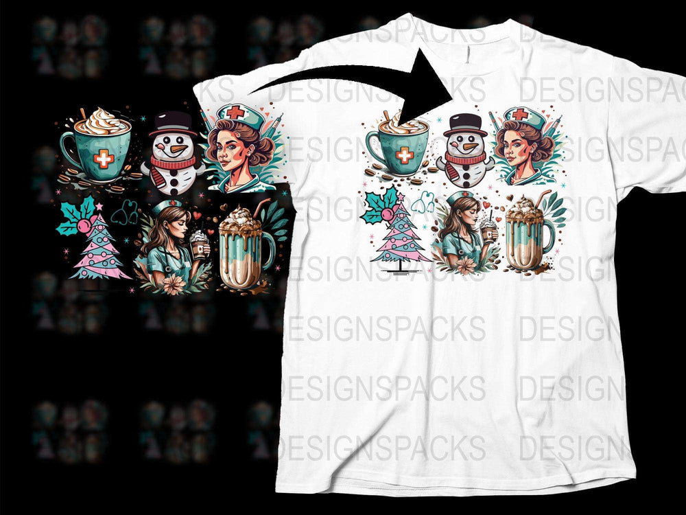 Winter Wonderland Coffee Mug and T-Shirt Set, Christmas Themed Graphics, Holiday Apparel and Drinkware