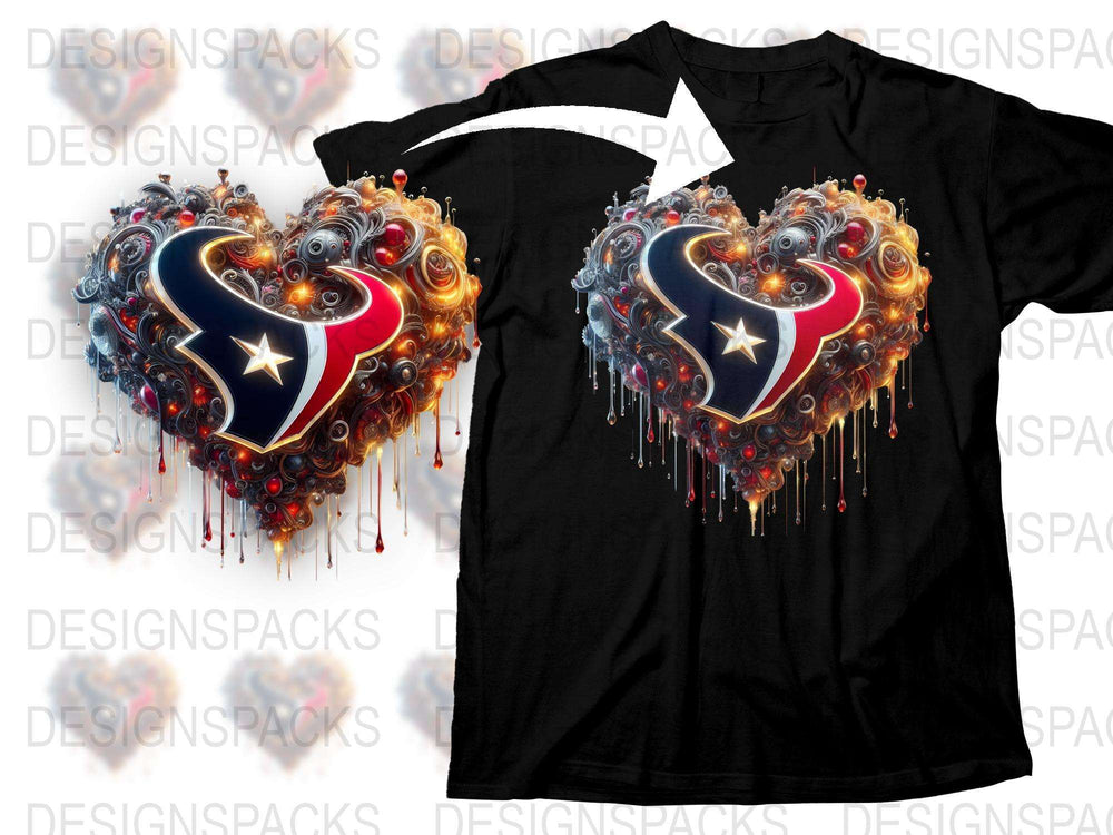 Unique Heart Design T-Shirt, Artistic Love Symbol, Red Blue Drip Graphic Tee, Unisex Fashion Top
