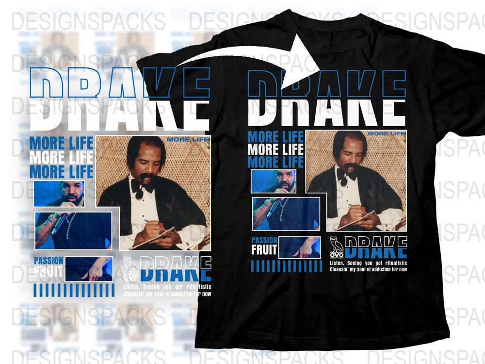 Drake More Life Passion Fruit Album Cover T-Shirt, OVO Inspired Graphic Tee, Music Fan Merchandise, Fashionable Hip-Hop Apparel