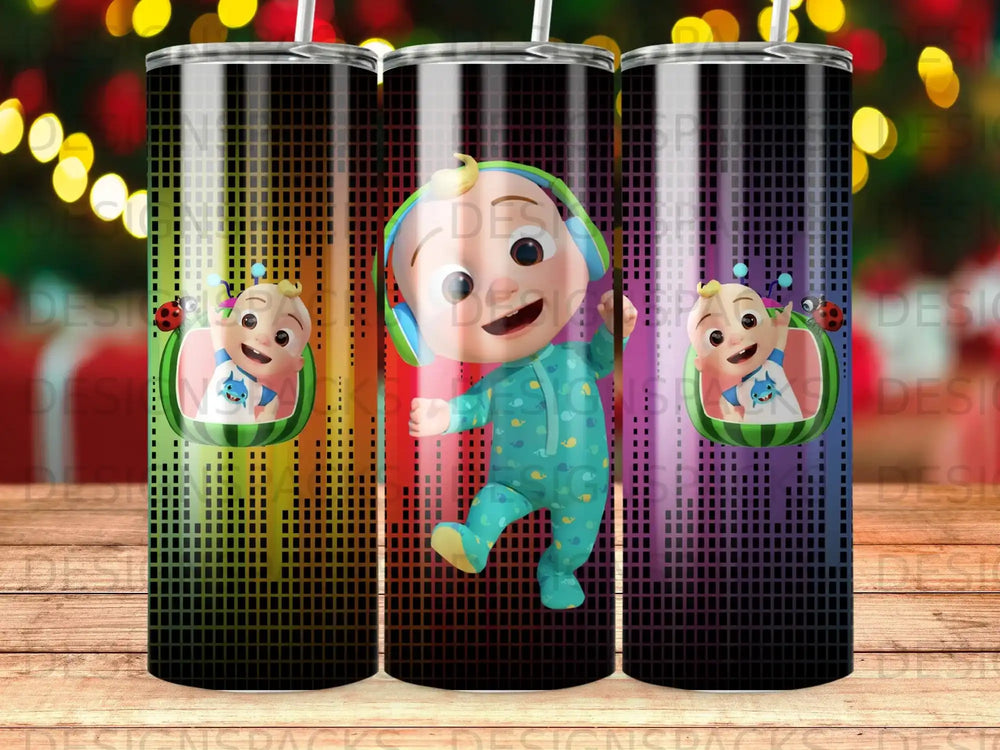 JJ The Music is dancing in a colorful, patterned pajama suit.
