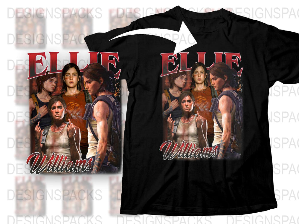 Ellie Williams Graphic T-Shirt, Vintage Style Video Game Tee, Unique Fan Art Shirt