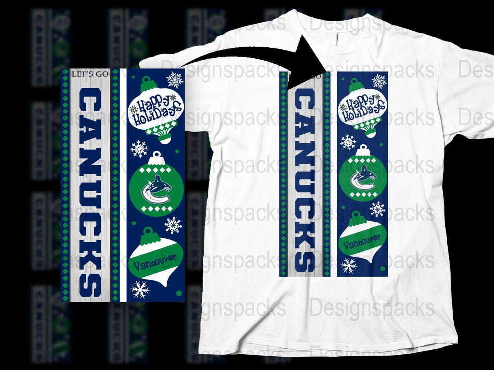 Vancouver Canucks Holiday Scarf and T-Shirt Set, Festive Winter Apparel, NHL Fan Gift Idea