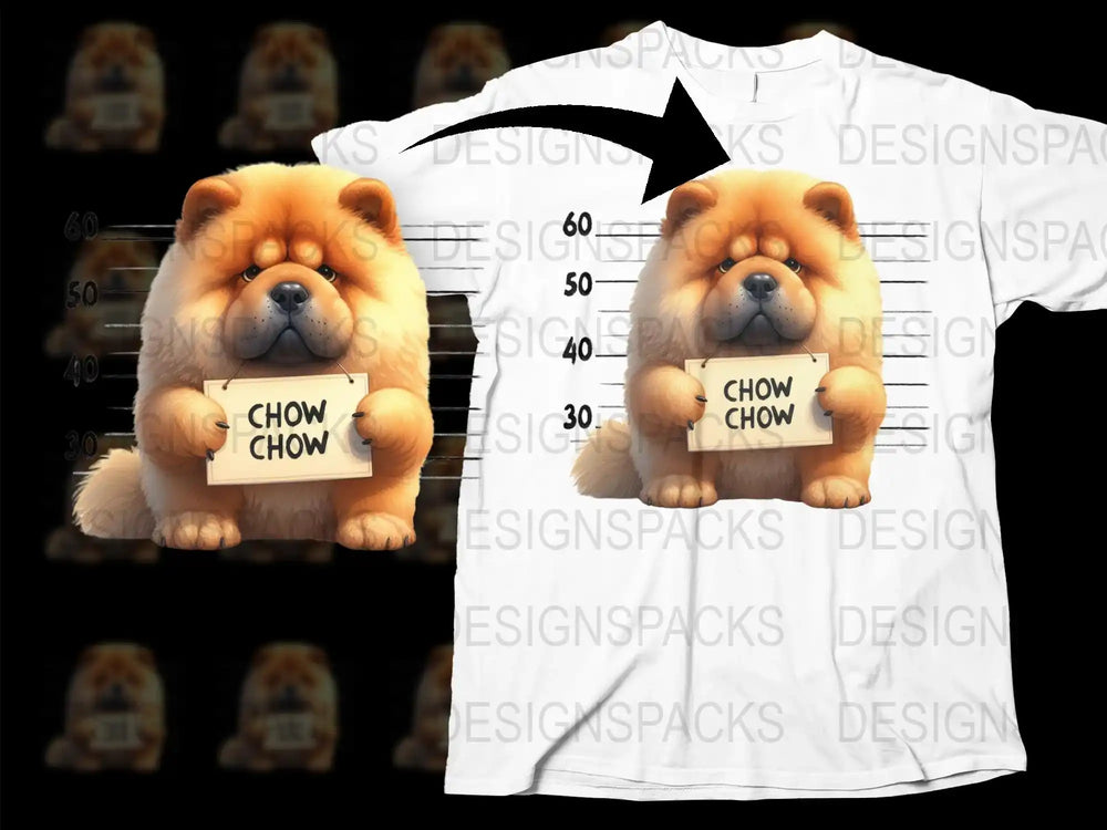 Cute Chow Chow Dog Graphic T-Shirt, Funny Pet Breed Print, Unisex Casual Tee, Animal Lover Gift Idea