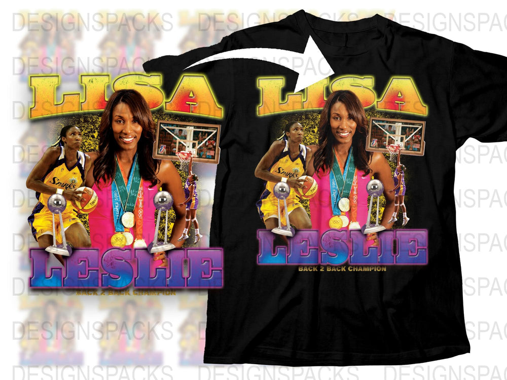 Lisa Leslie Basketball Champion Graphic T-Shirt, Vintage Sports Tee, Collectible Women's Basketball Apparel