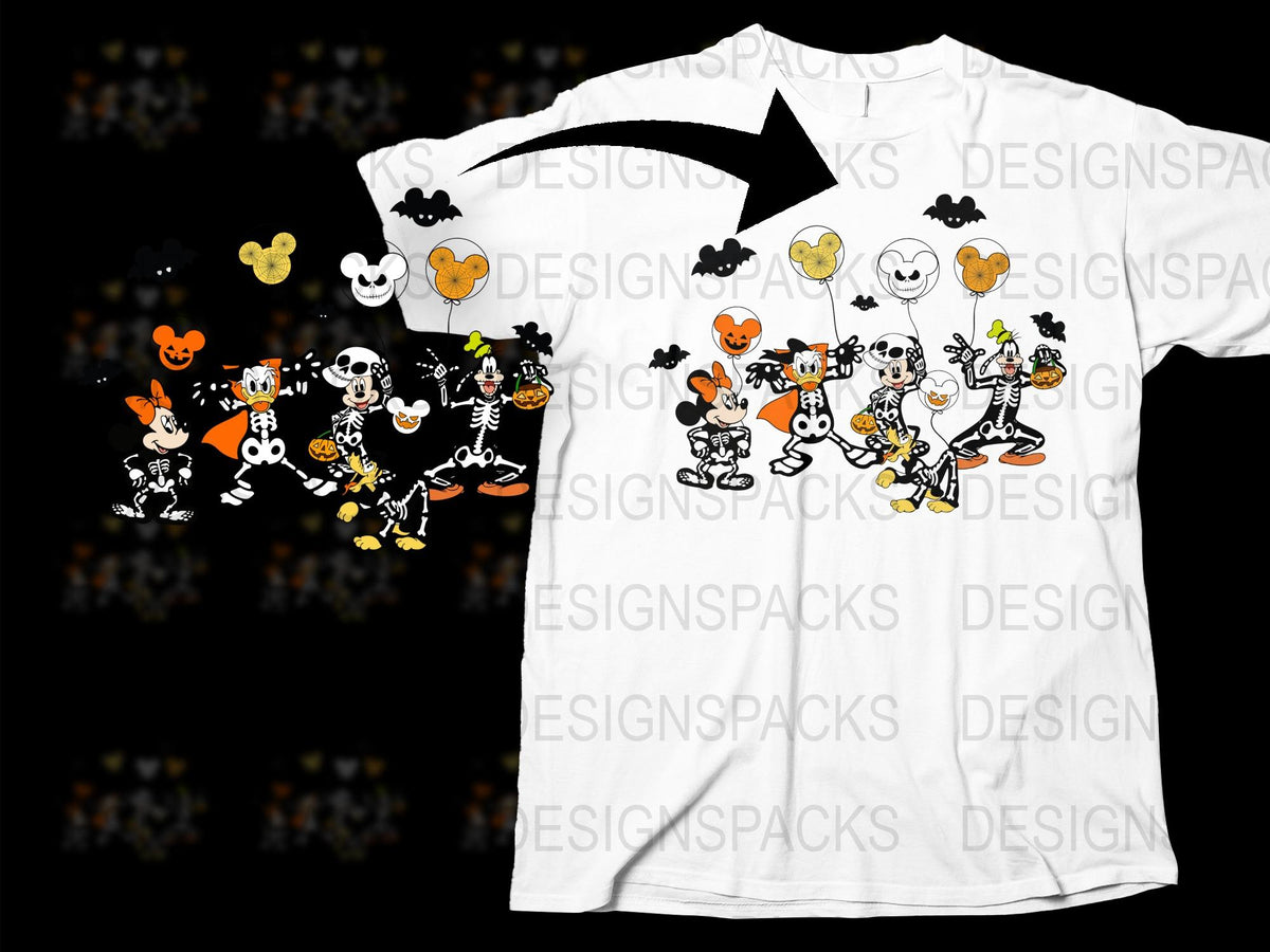 Halloween Themed T-Shirt, Cute Cartoon Ghosts and Pumpkins, Unisex Casual Wear, Spooky Graphic Tee