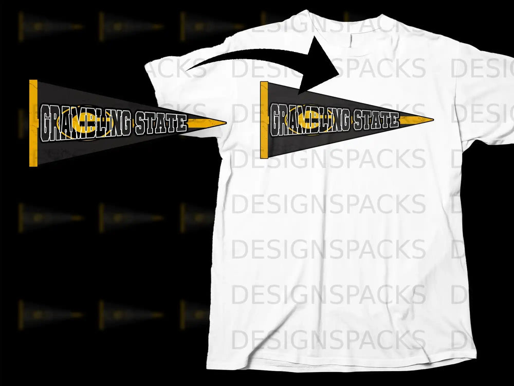 Grambling State Flag Design on White T-Shirt Product