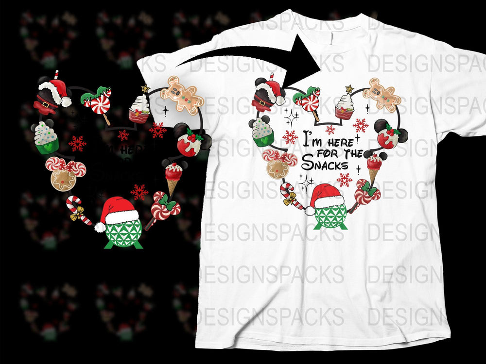 Festive Holiday T-Shirt, Christmas Snacks Graphic Tee, Cute Santa Claus and Cookies Design, Unisex Winter Apparel