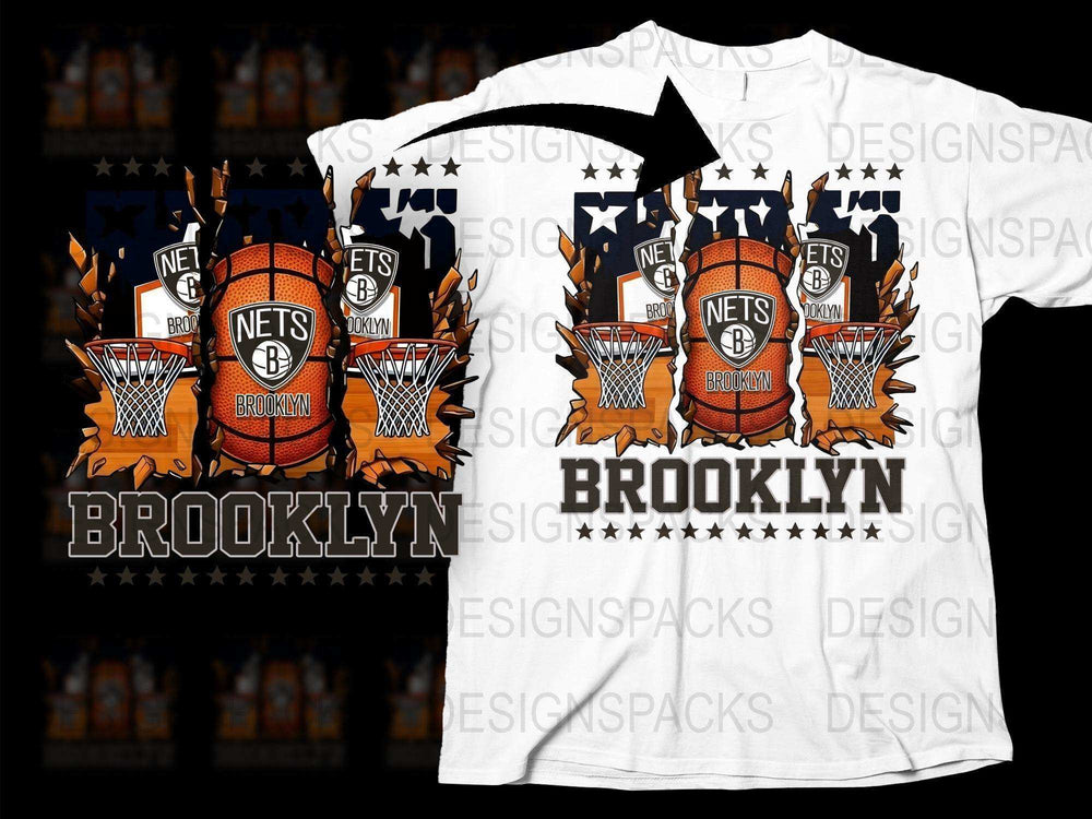 Brooklyn Nets T-Shirt, Basketball Team Graphic Tee, Sports Fan Apparel, Unisex White Shirt