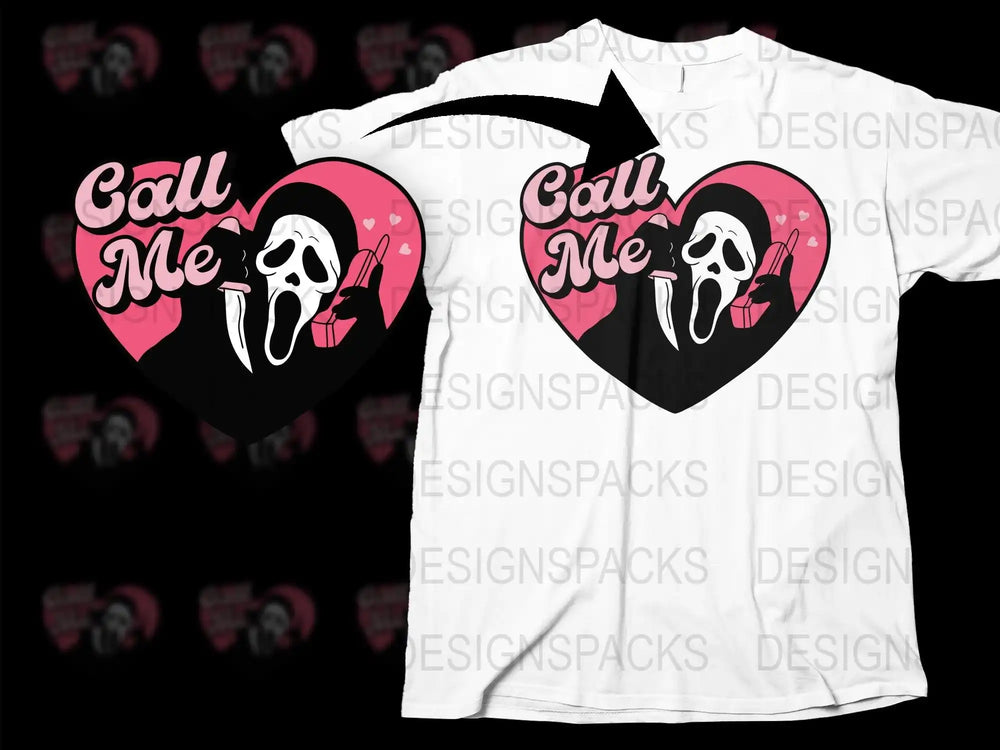 Call Me Ghost Face Graphic T-Shirt, Funny Horror Movie Fan Tee, Unisex Cotton Shirt, Halloween Apparel, Gift for Movie Lovers