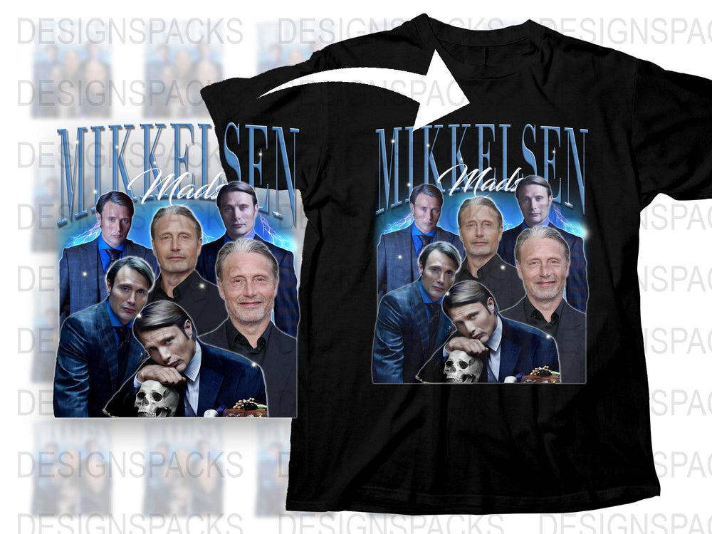 Mads Mikkelsen Fan T-Shirt, Celebrity Graphic Tee, Actor and Dog Design, Movie Lover Gift, Unisex Fashion Top