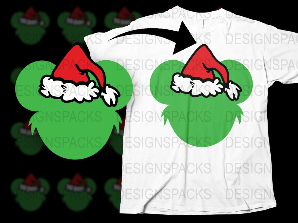Christmas Santa Hat T-Shirt, Unisex Holiday Graphic Tee, Festive Red and Green Design