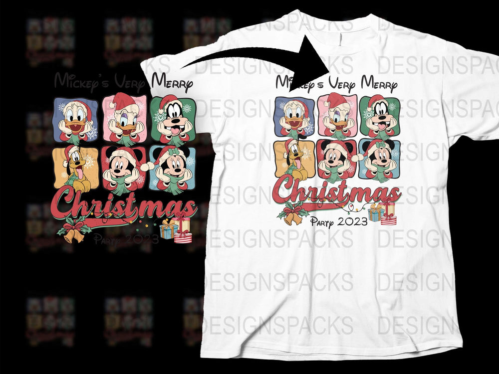Mickey and Minnie Mouse Christmas T-Shirt, Unisex Holiday Tee, Disney Cartoon 2023 Festive Apparel