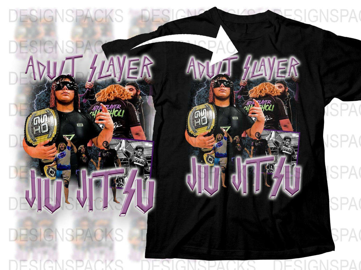 Jiu Jitsu T-Shirt, Adult Slayer Graphic Tee, Martial Arts Sportswear, Casual Training Apparel
