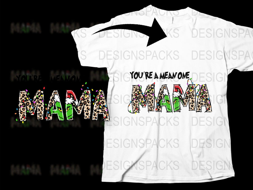 Mama Holiday T-Shirt, Festive Christmas Gift, Fun Mom Tee, Colorful Lettering, Casual Wear