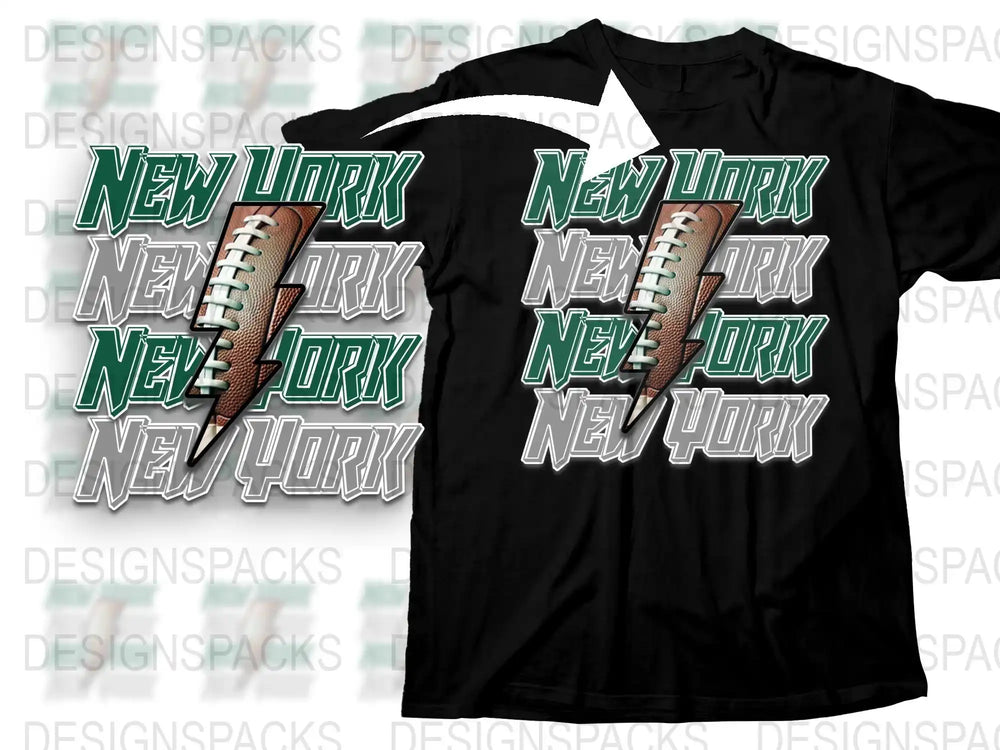 New York Football Graphic T-Shirt, Vintage Sports Tee, Men's Casual Wear, Urban Athletic Apparel