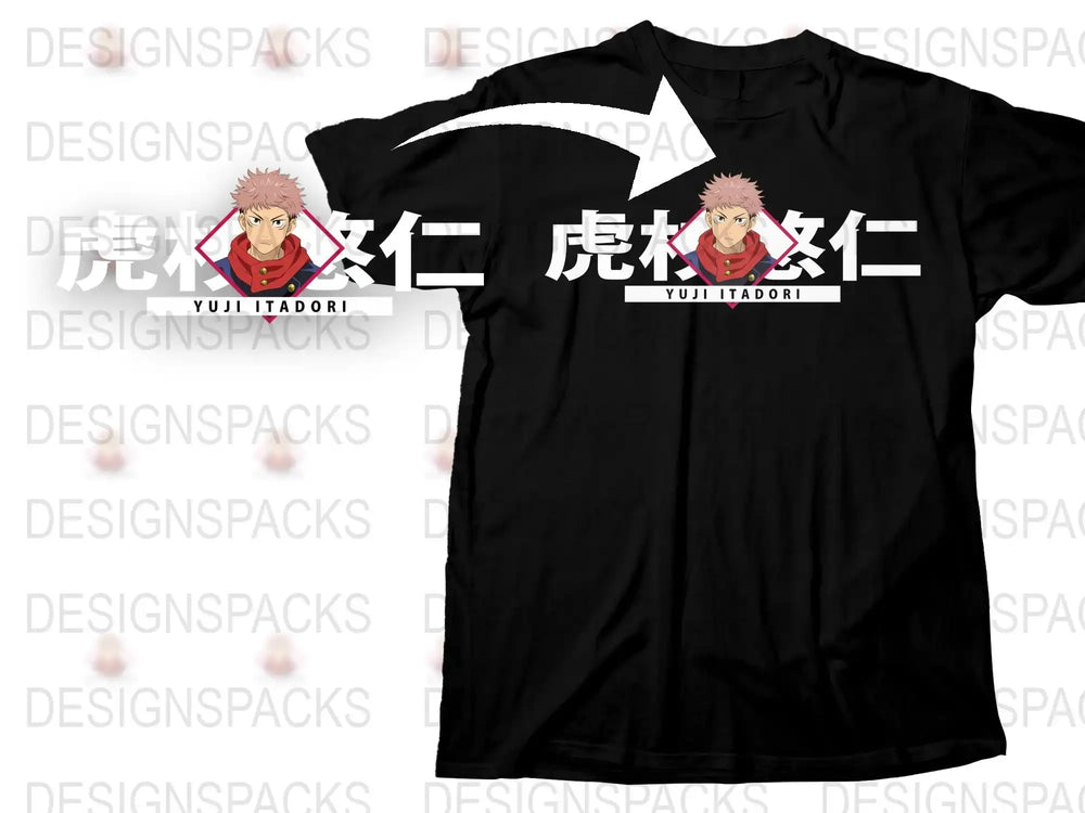 Yuji Itadori Anime T-Shirt, Jujutsu Kaisen Character Black Tee, Manga Graphic Shirt, Casual Unisex Apparel