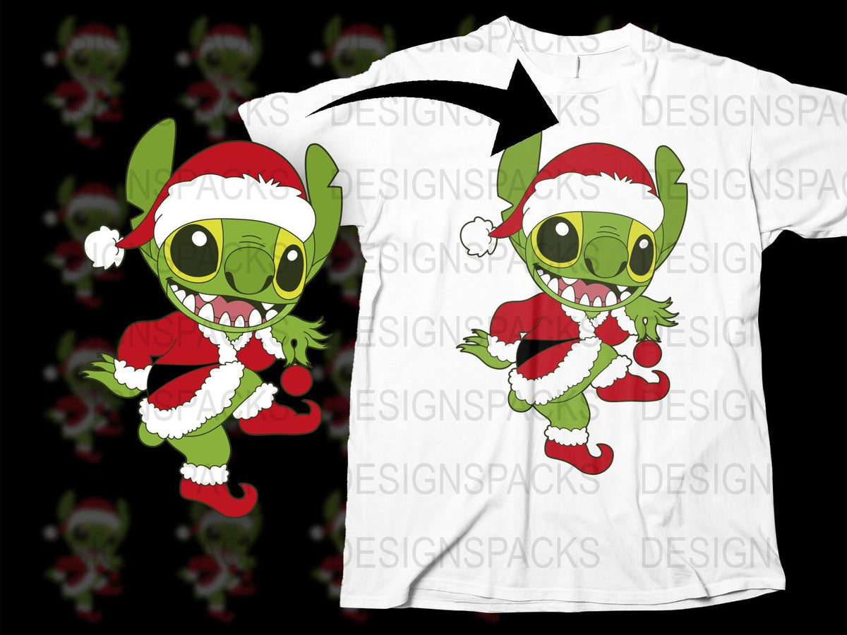 Cute Alien Santa Christmas T-Shirt, Festive Holiday Graphic Tee, Unisex Xmas Apparel