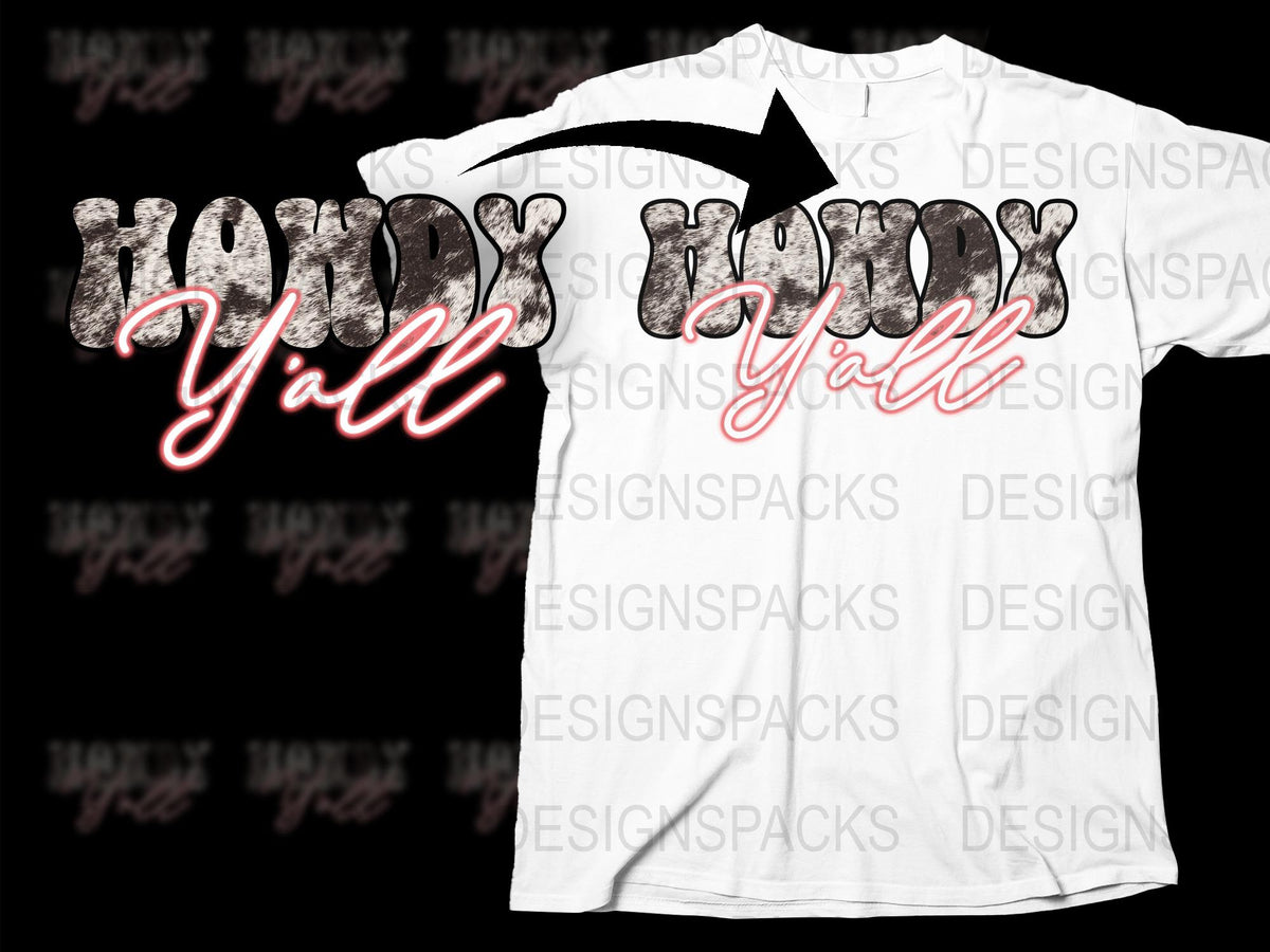 Howdy Y'all T-Shirt, Southern Slogan Tee, Distressed Text, Casual Graphic Shirt, Unisex Fashion Top, Gift for Friends