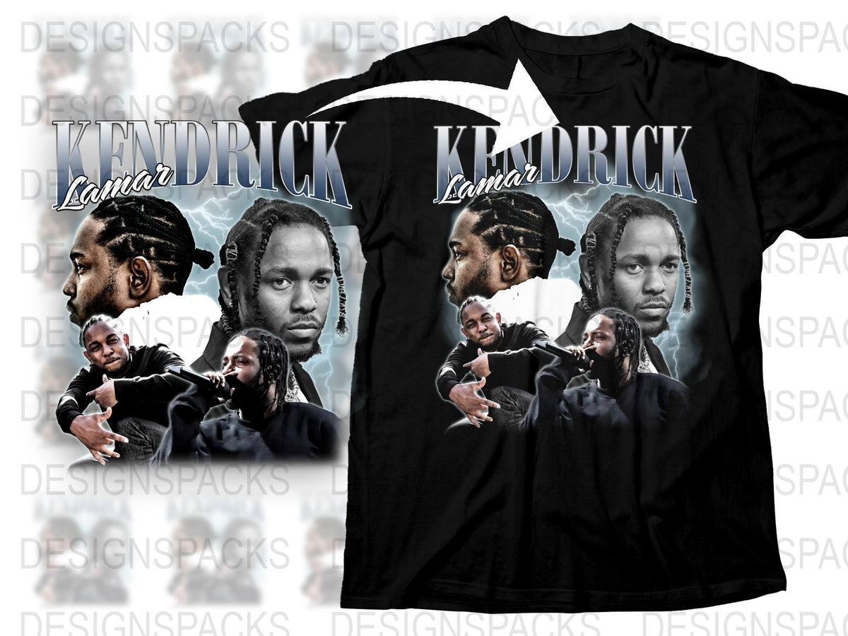 Kendrick Lamar Graphic T-Shirt, Hip Hop Artist Multi Image Tee, Black Fan Merchandise, Music Apparel