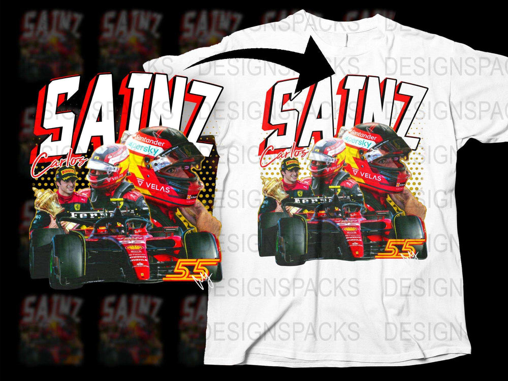 Saintz Cardinal Racing Team Graphic T-Shirt, Colorful Motorsport Design, Casual Sports Apparel, Sizes Available