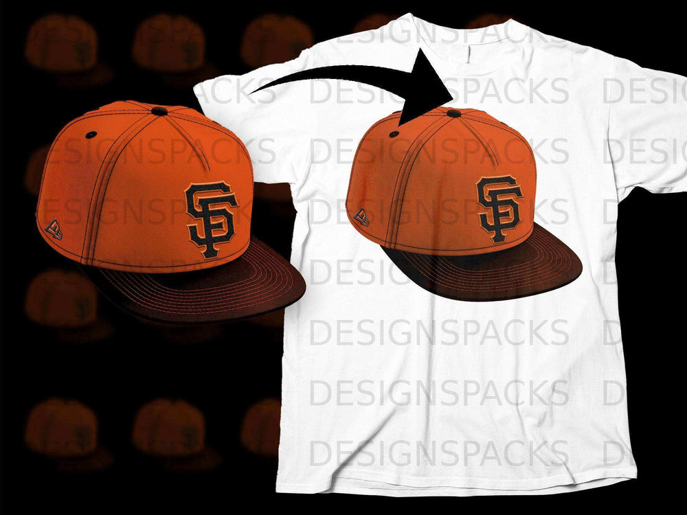 Orange and Brown SF Logo Hat Design on T-shirt