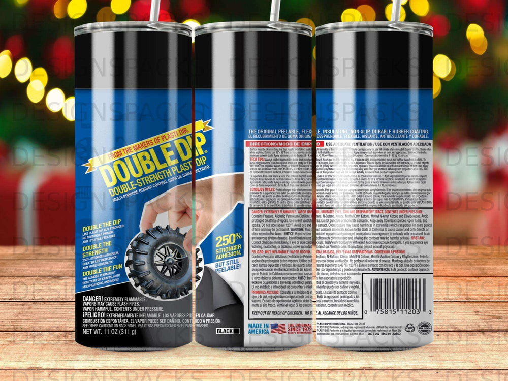 Black Double-Strength Plast Dip rubber coating in aerosol can, 11 oz net wt.