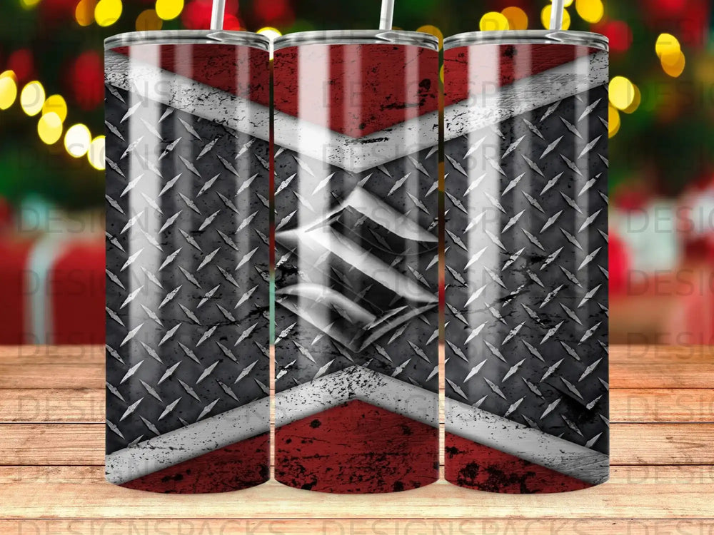 Distressed Diamond Plate Red White Black Logo product type