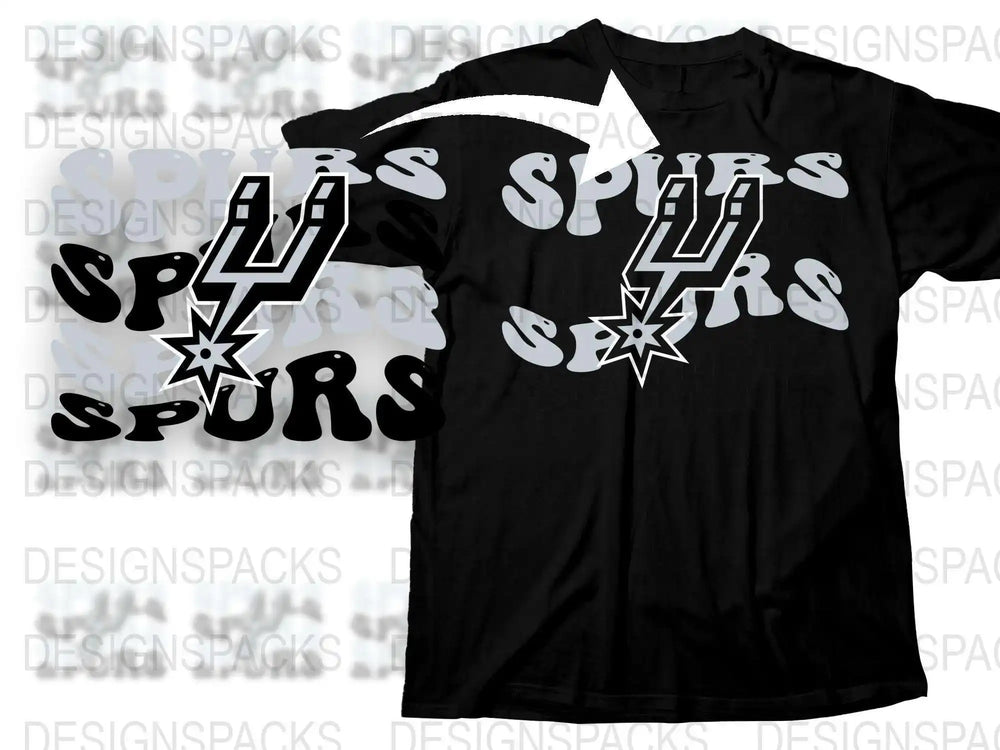 San Antonio Spurs Inspired T-shirt, Sports Fan Black Tee, Casual Graphic Shirt, Basketball Team Apparel