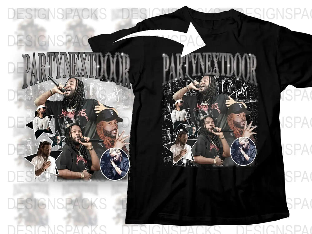 PARTYNEXTDOOR Graphic T-Shirt, Hip Hop Artist Print Tee, Music Fan Merch, Casual Black Shirt, Unisex Fashion Top, Gift Idea