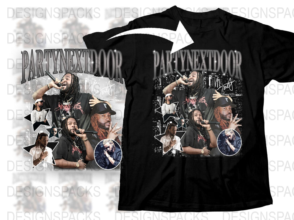 PARTYNEXTDOOR Graphic T-Shirt, Hip Hop Artist Print Tee, Music Fan Merch, Casual Black Shirt, Unisex Fashion Top, Gift Idea