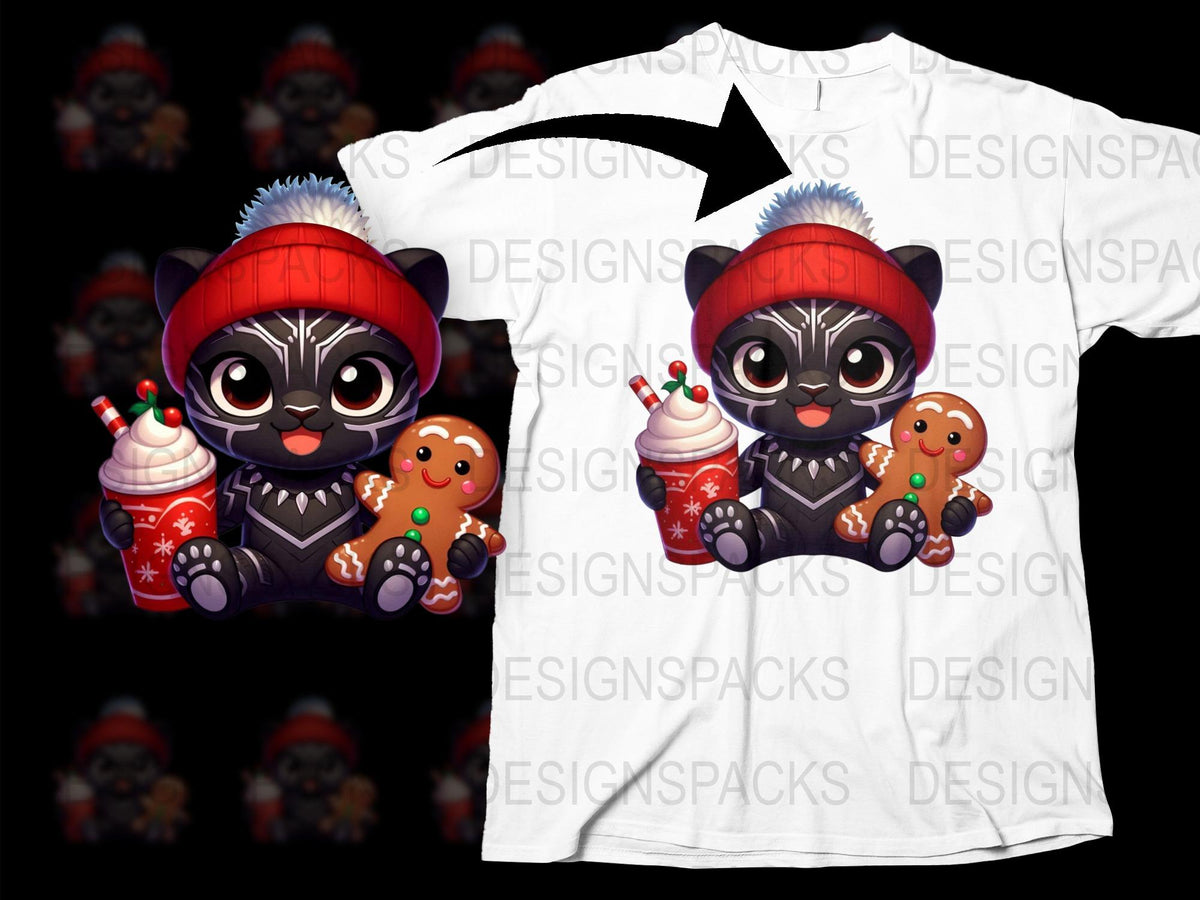 Cute Raccoon Christmas T-Shirt, Holiday Animal with Gingerbread Cookie, Festive Kids' Tee, Winter Apparel, Unisex Gift Idea