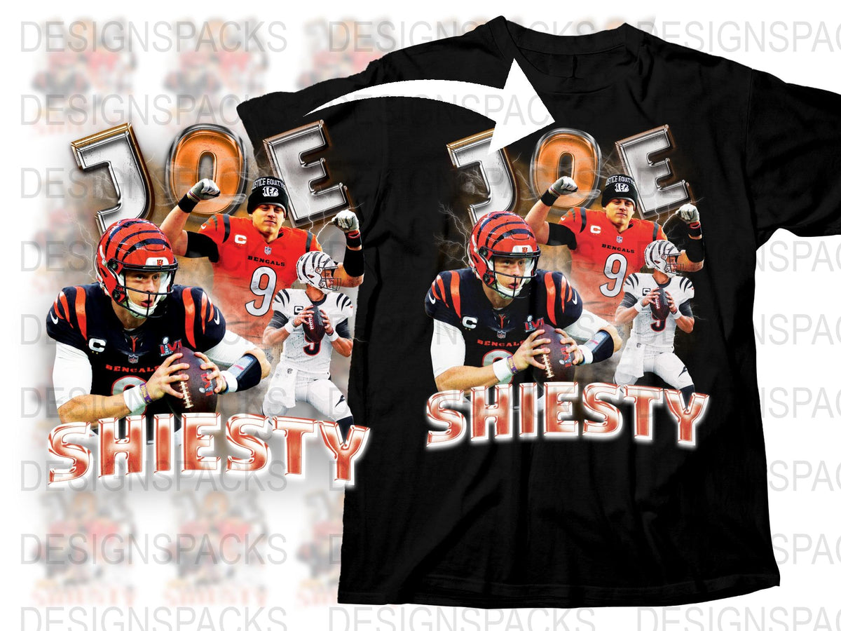 Joe Shiesty Sports Graphic T-Shirt, Dynamic Football Player Print, Athletic Casual Wear, Game Day Apparel, Men's Fashion Tee
